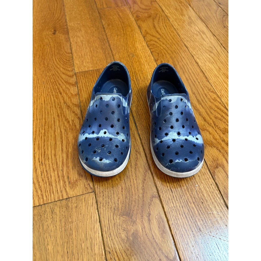 Cat & Jack Kids Navy Blue Tie Dye Perforated Slip On Water Shoes Size 10